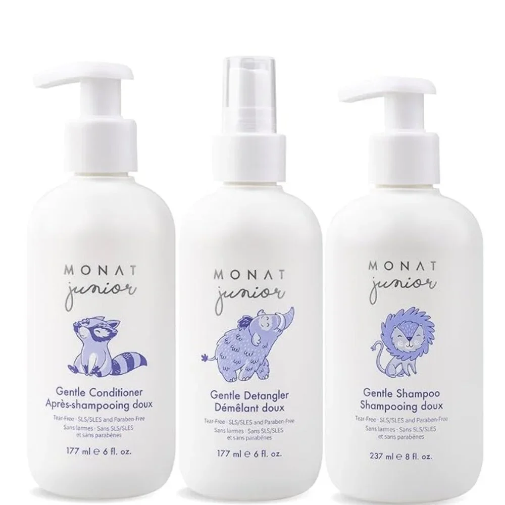 MONAT Junior Gentle Kids Hair Care System - Shampoo, Conditioner, Detangler